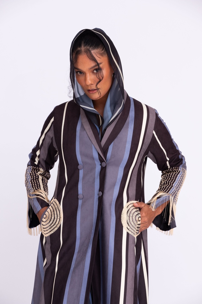A Line Blazer Black Blue